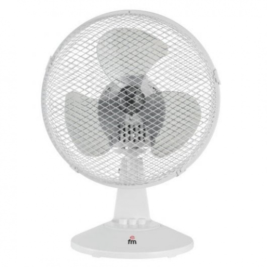 Ventilador de sobremesa FM SB123, 23 cm, 3 aspas, 25W, blanco